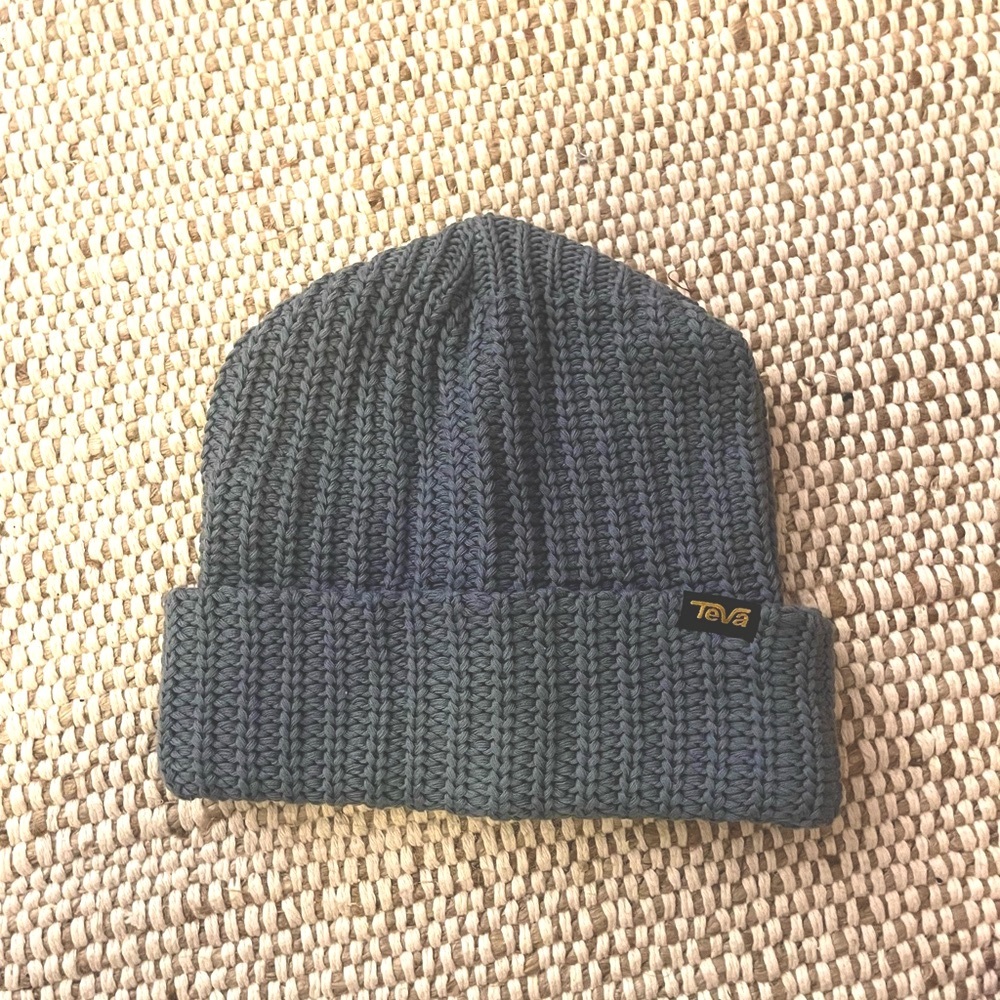 TEVA Brand Blue Grey Knit Hat Cap Beanie One Size